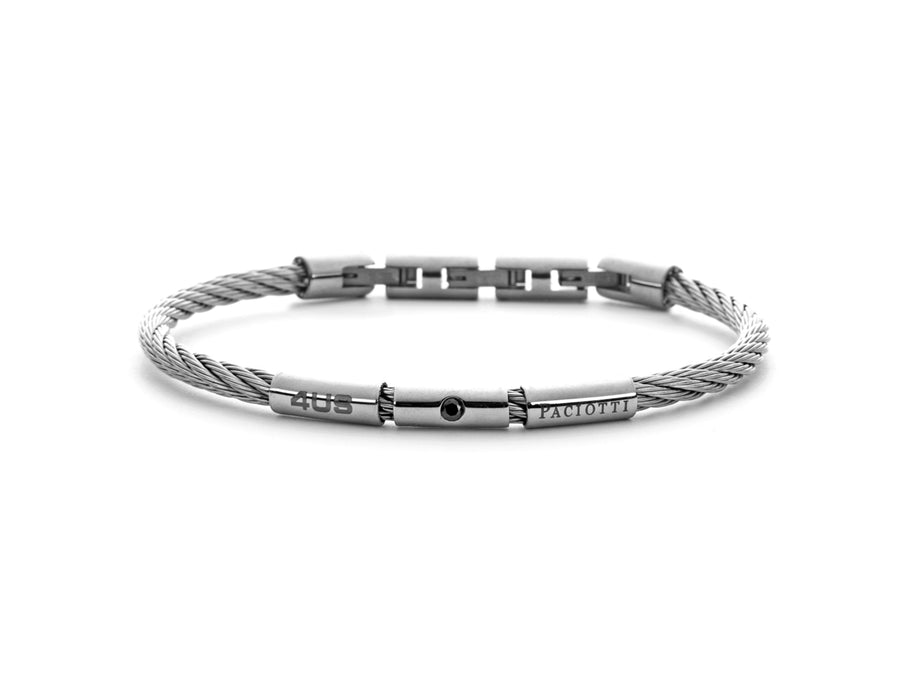 Bracciale uomo 4US Cesare Paciotti STEEL ZIRCONE NERO 4UBR6002