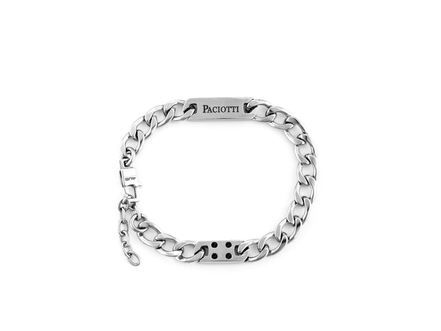 Bracciale uomo 4US Cesare Paciotti STEEL/PVD NERO TARGA VITI 4UBR6155