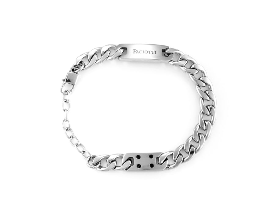 Bracciale uomo 4US Cesare Paciotti STEEL/PVD NERO TARGA VITI 4UBR6156
