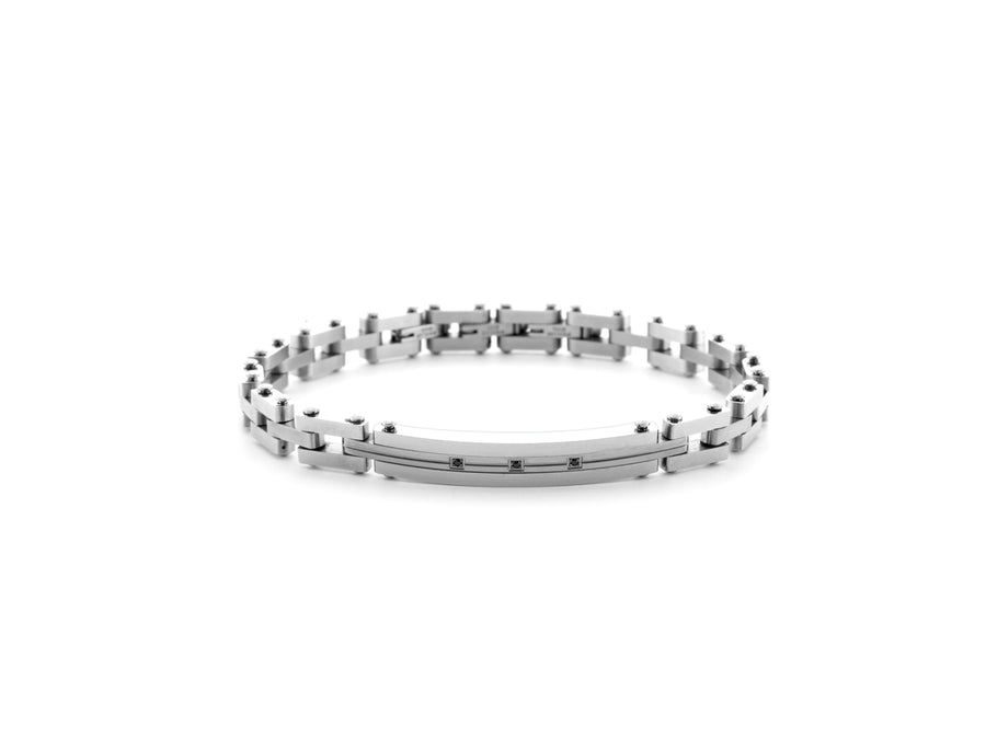 Bracciale uomo 4US Cesare Paciotti STEEL ZIRCONI NERI 4UBR6170