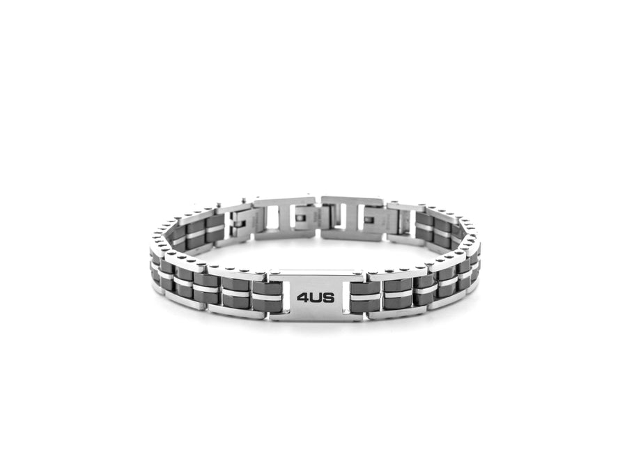 Bracciale uomo 4US Cesare Paciotti STEEL CERAMICA NERA 4UBR6181