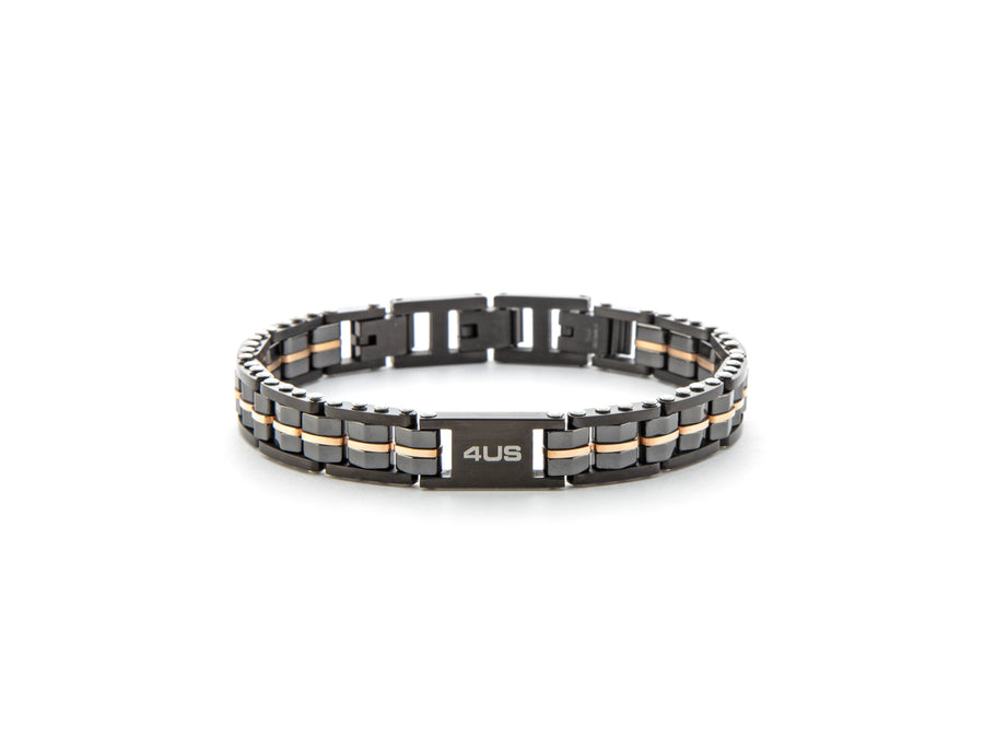 Bracciale uomo 4US Cesare Paciotti PVD NERO/ROSE' CERAMICA NERA 4UBR6183