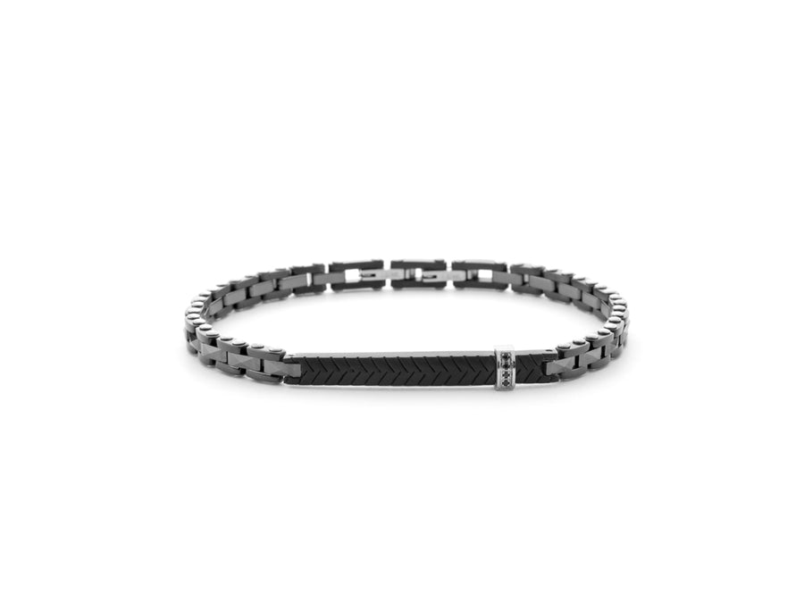 Bracciale uomo 4US Cesare Paciotti STEEL/PVD NERO CERAMICA NERA 4UBR6184