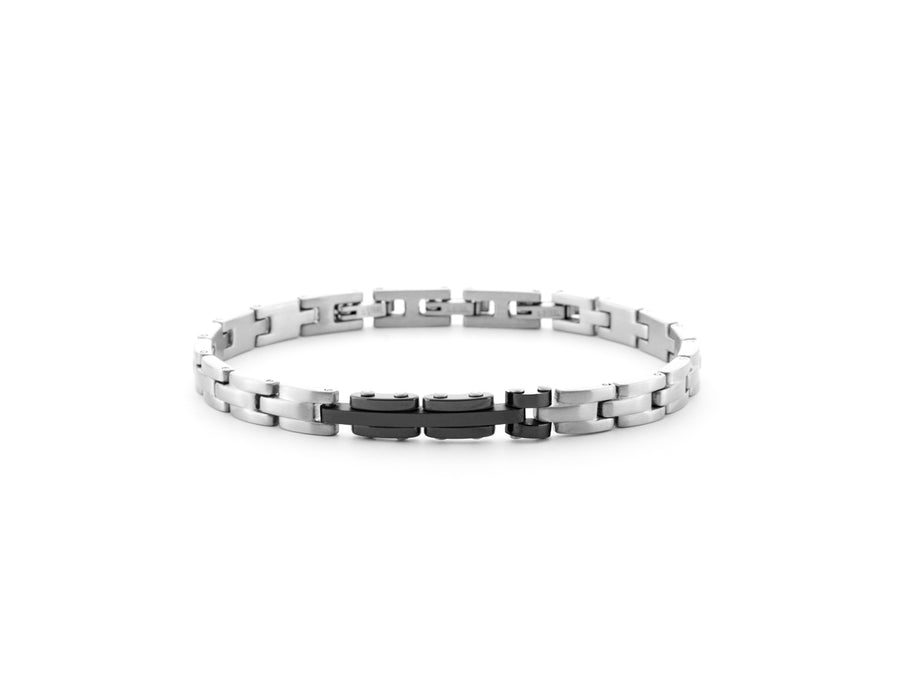 Bracciale uomo 4US Cesare Paciotti STEEL/PVD NERA CARAMICA BLU 4UBR6188