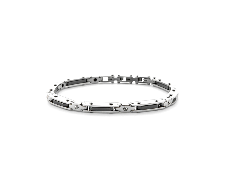 Bracciale uomo 4US Cesare Paciotti STEEL CERAMICA NERA 4UBR6189