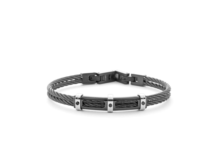 Bracciale uomo 4US Cesare Paciotti STEEL/PVD NERO RIGIDO 4UBR6200