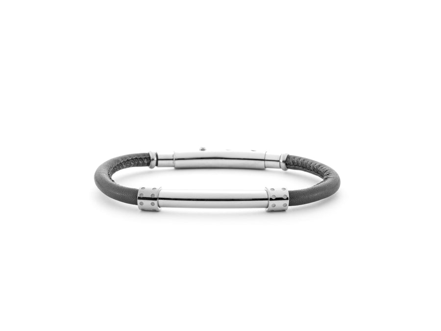 Bracciale uomo 4US Cesare Paciotti STEEL PELLE NERA 4UBR6201