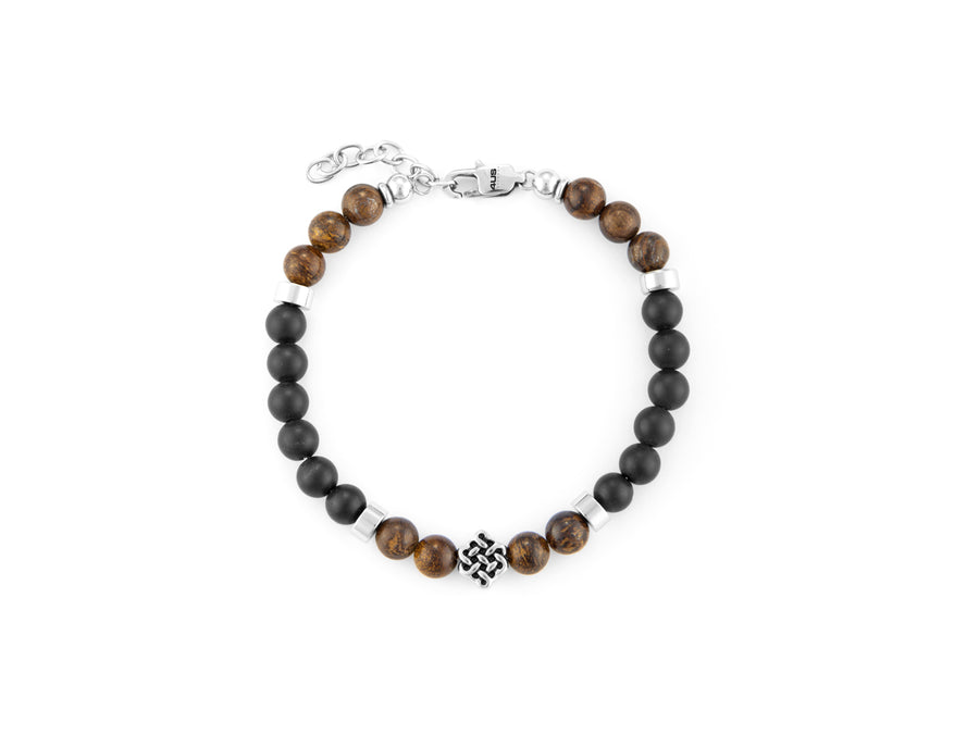 Bracciale uomo 4US Cesare Paciotti STEEL PALINA MARRONE NERO 4UBR6231