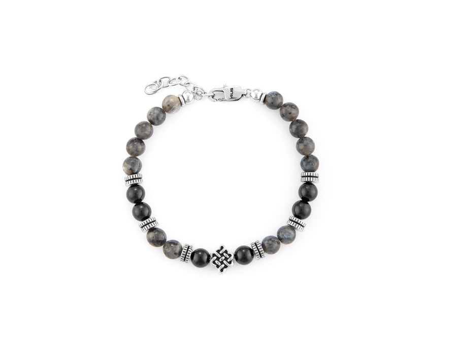 Bracciale uomo 4US Cesare Paciotti STEEL PALLINE GRIGIO NERO 4UBR6233