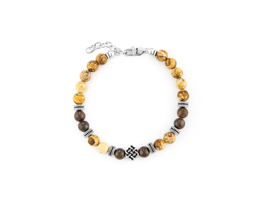 Bracciale uomo 4US Cesare Paciotti STEEL PALLINE MARRONE 4UBR6234
