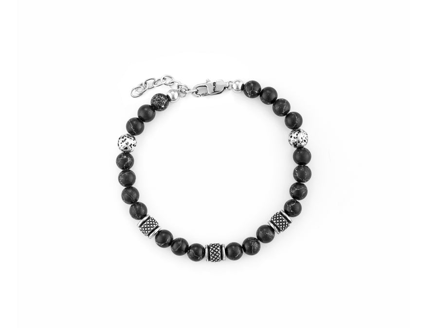 Bracciale uomo 4US Cesare Paciotti STEEL PALLINATO NERO 4UBR6239