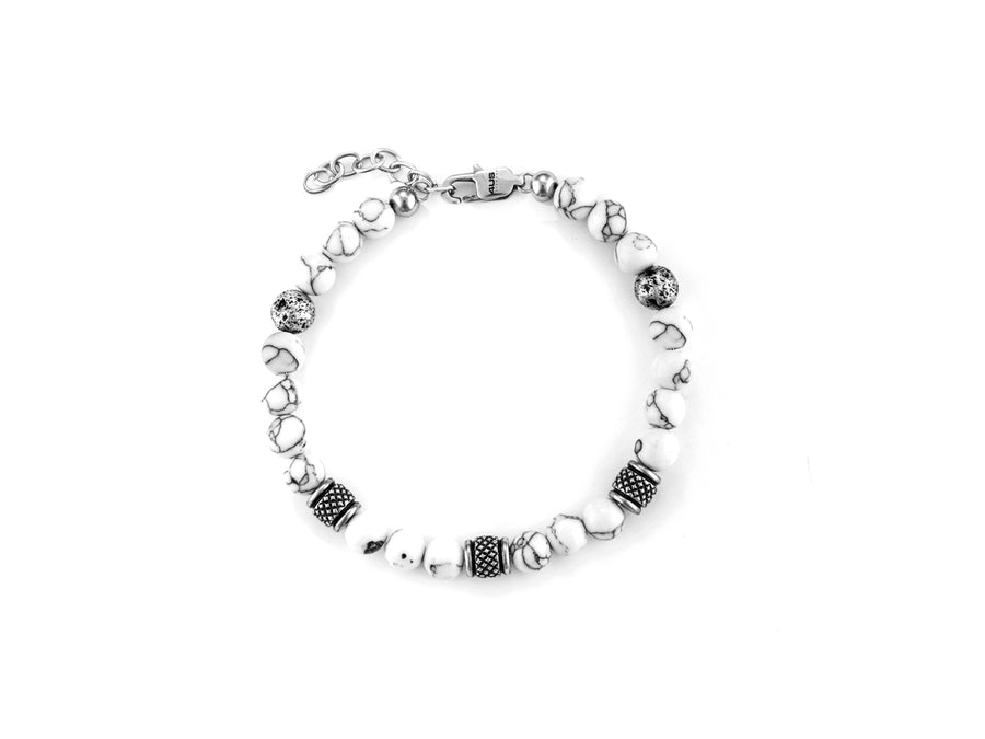 Bracciale uomo 4US Cesare Paciotti PALLINATO BIANCO 4UBR6241