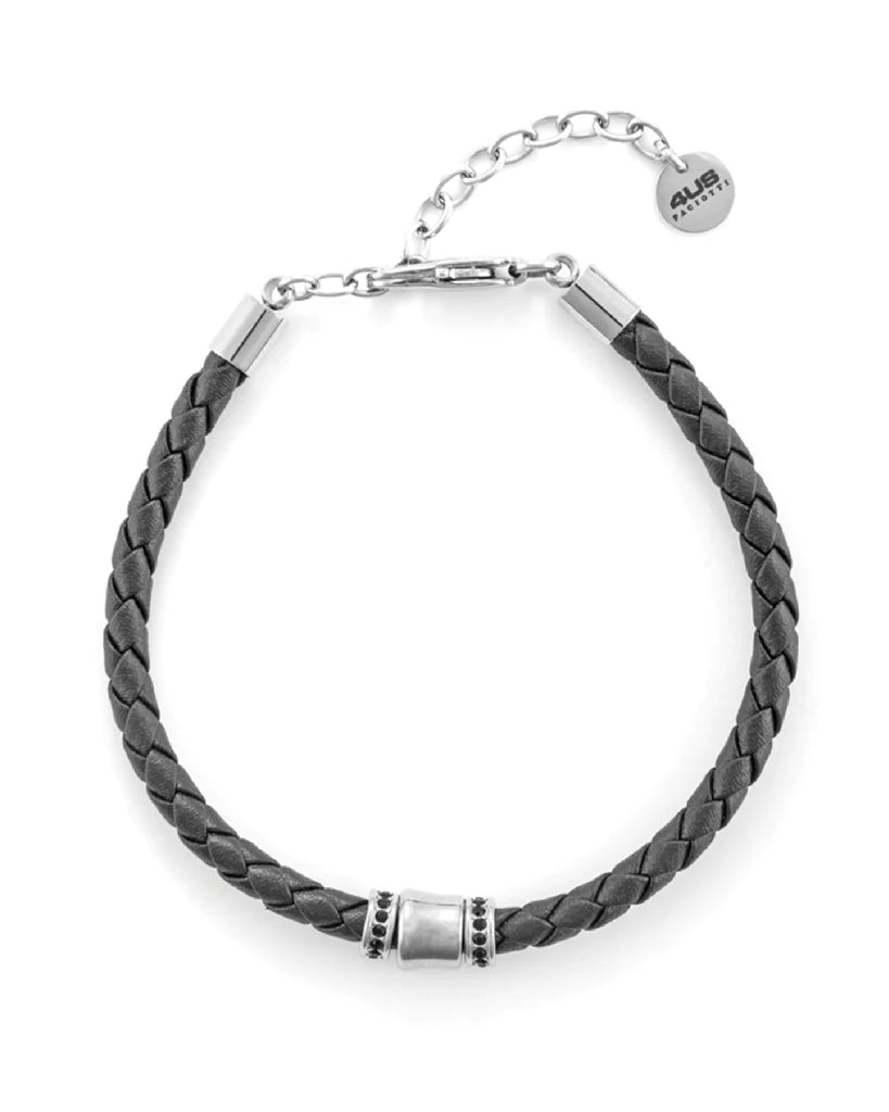Bracciale uomo 4US Cesare Paciotti in acciaio e pelle 4UBR6403