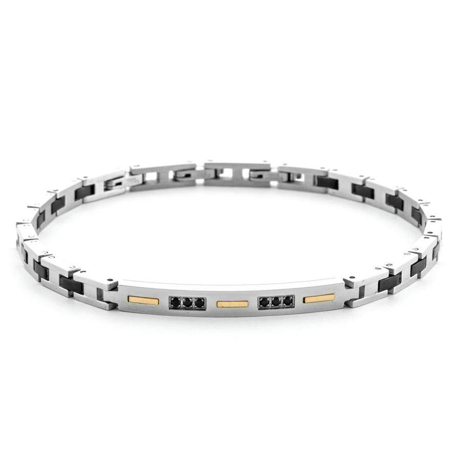 Bracciale uomo 4US Cesare Paciotti in acciaio, Ceramica e oro 18 Kt 4UBR6931