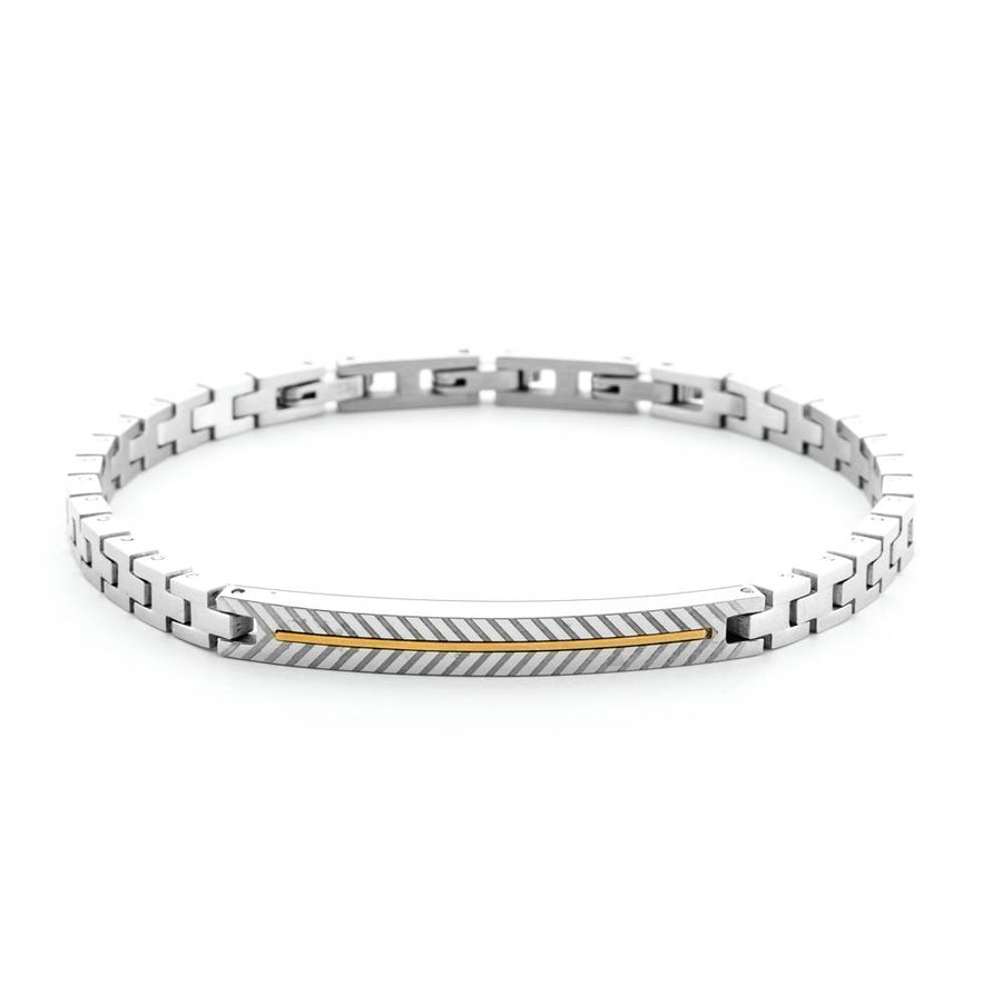 Bracciale uomo 4US Cesare Paciotti in acciaio e oro 18 Kt 4UBR6935