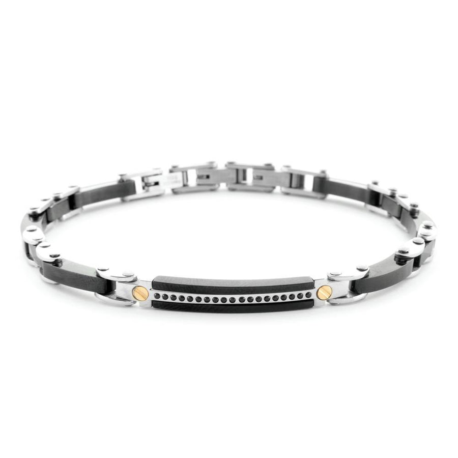 Bracciale uomo 4Us Cesare Paciotti in acciaio e oro 18 Kt 4UBR6944
