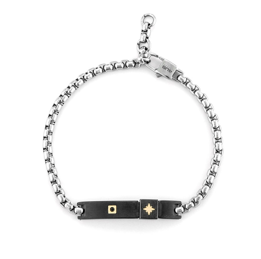 Bracciale uomo 4Us Cesare Paciotti in acciaio e oro 18 Kt 4UBR6946