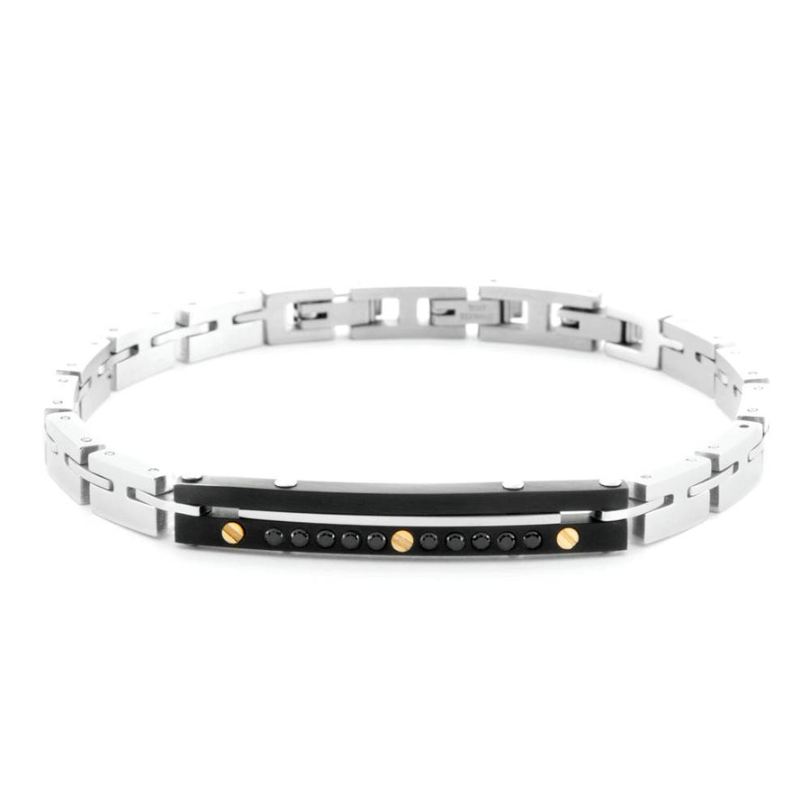 Bracciale uomo 4Us Cesare Paciotti in acciaio e oro 18 Kt 4UBR6949