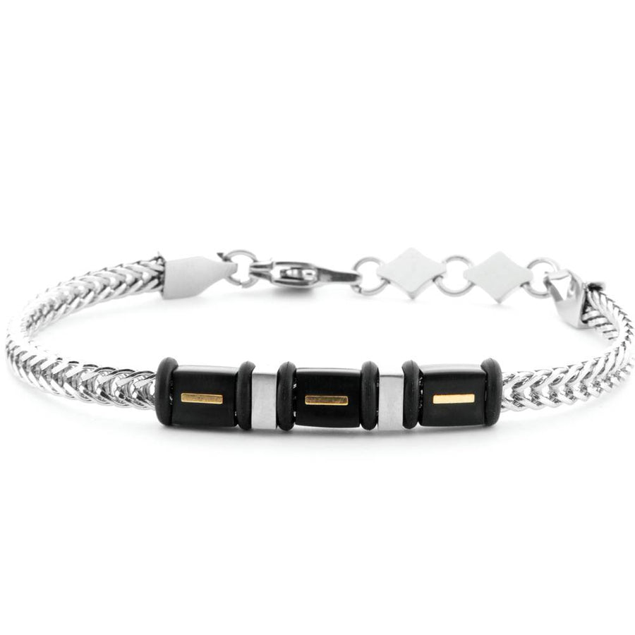 Bracciale uomo 4Us Cesare Paciotti in acciaio e oro 18 Kt 4UBR6950