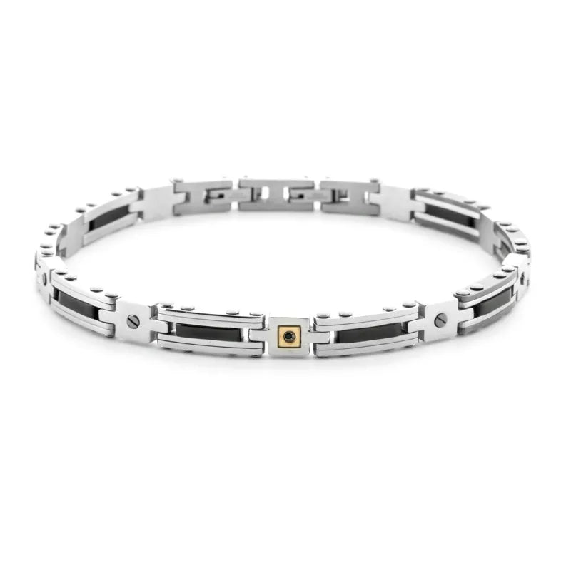 Bracciale uomo 4Us Cesare Paciotti in acciaio e oro 18 Kt 4UBR6953