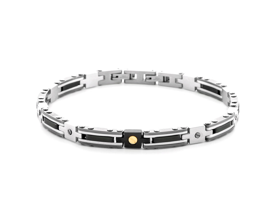 Bracciale uomo 4Us Cesare Paciotti in acciaio e oro 18 Kt 4UBR6954