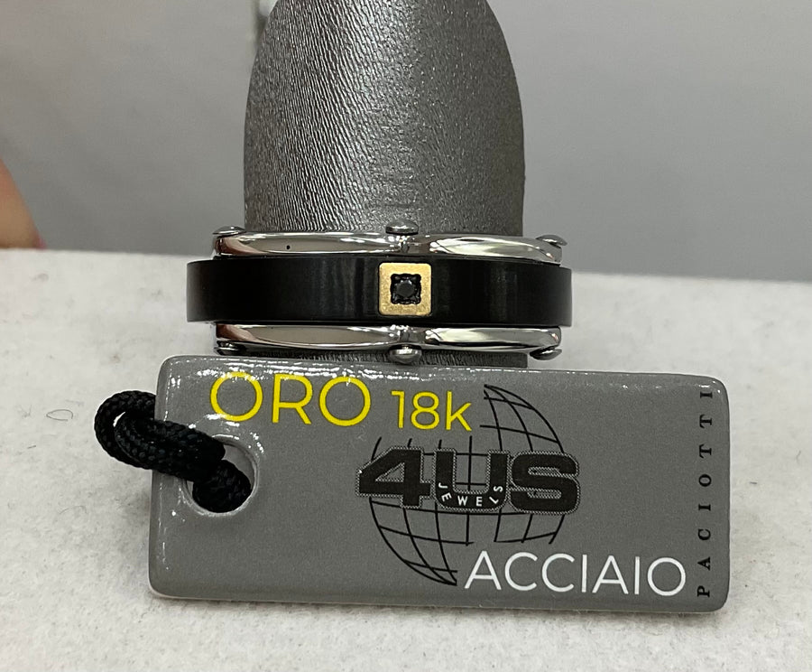 Anello uomo 4Us Cesare Paciotti in acciaio e oro 18kt 4UAN8287