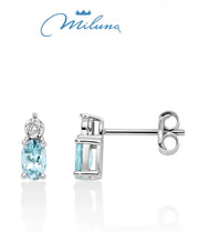 Orecchini donna Miluna in oro bianco 18 Kt Diamanti e Acquemarine ERD3002