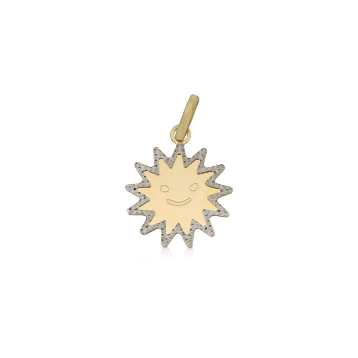 Ciondolo donna in oro giallo e bianco 18 Kt Sole 11265-600-100