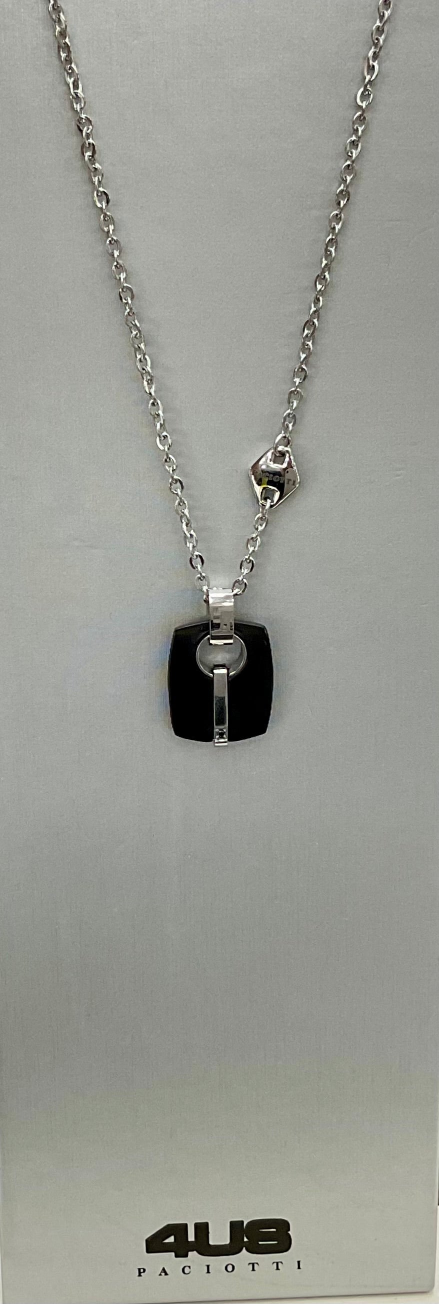 Collana uomo 4Us Cesare Paciotti in acciaio e oro e diamante 4UCL8821