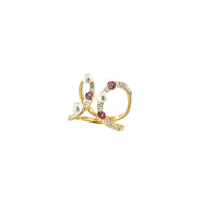 Anello donna Rue des Mille in argento Double contrariè perle e zirconi ANZ-013 M3 AU