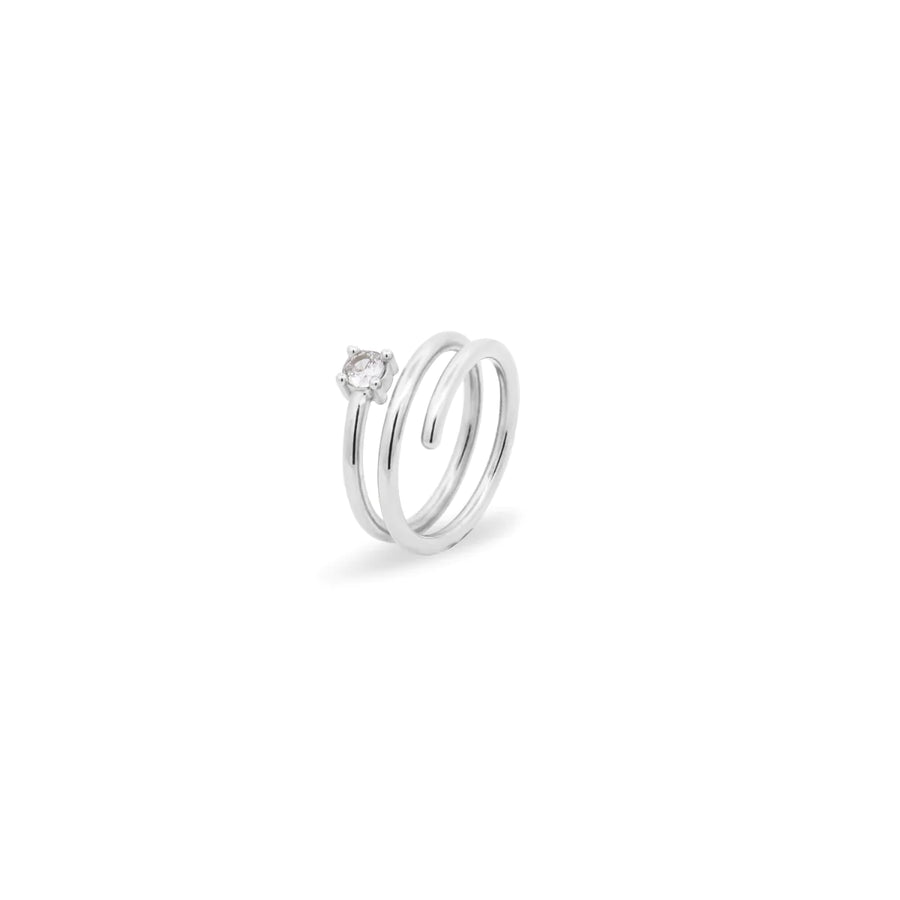Anello donna Rue des Mille spirale e castone con zircone ANZ-020 M1