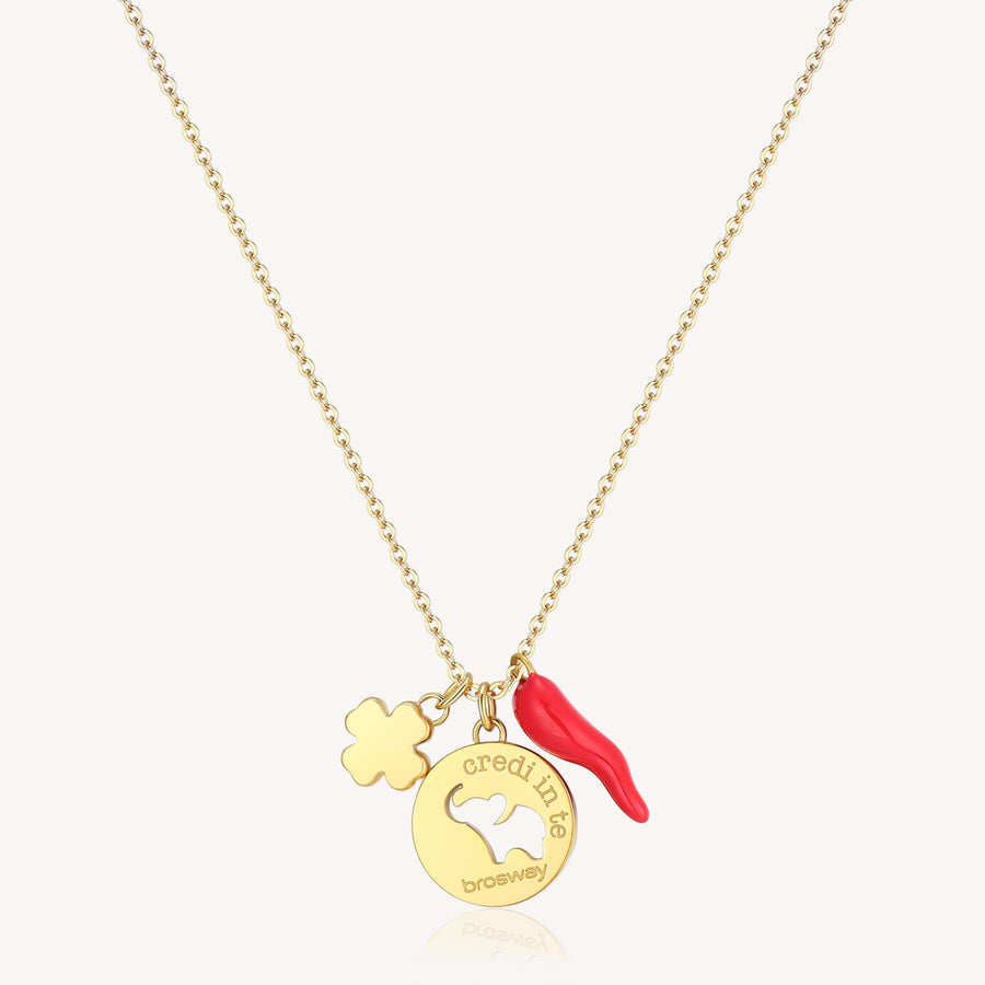 Collana donna Brosway CHAKRA Portafortuna in acciaio 316L BHKL08