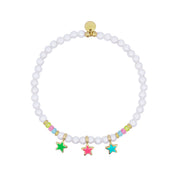 Bracciale donna Rue des Mille in argento 925 e perle con 3 stelle BR-023 3STE PE AU