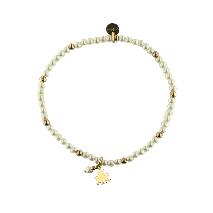Bracciale donna Rue des Mille in argento con perle e ciondolo Rana BR-SOGPE RAN AU