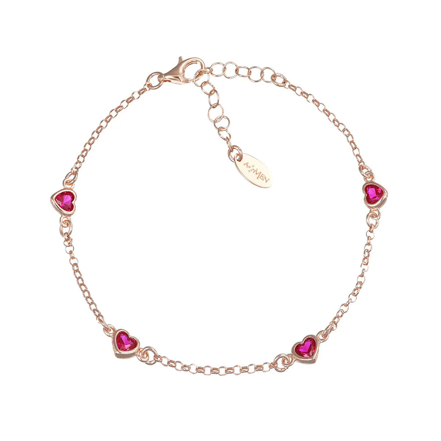 Bracciale donna Amen in argento 925 Cinque Cuori BRCUSERRZ