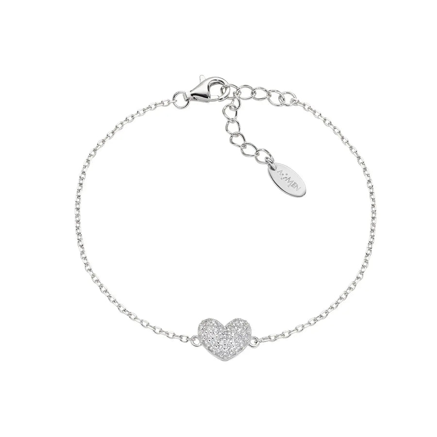 Bracciale donna Amen in Argento 925 Min Cuore Pavé BRHBOBBZ