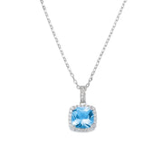 Collana AMEN  Lady con Zircone Acquamarina Taglio Radiant