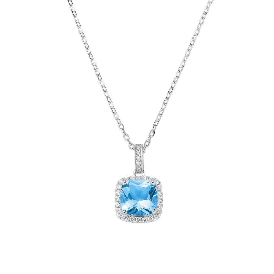 Collana AMEN  Lady con Zircone Acquamarina Taglio Radiant