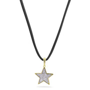 Collana donna Rue des Mille con filo nero e stella pavè oversized CNZ-018 M1 STE AU