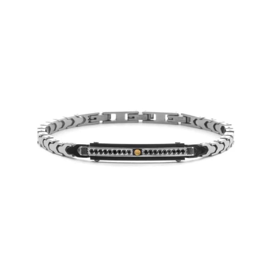 Bracciale uomo 4Us Cesare Paciotti in acciaio e oro 18kt 4UBR8293