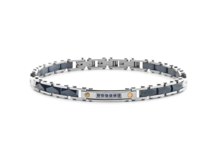 Bracciale uomo 4Us Cesare Paciotti in acciaio e oro 18kt 4UBR8272