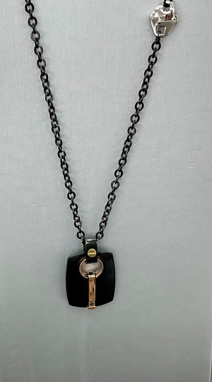 Collana uomo 4Us Cesare Paciotti in acciaio e oro e diamante 4UCL8819