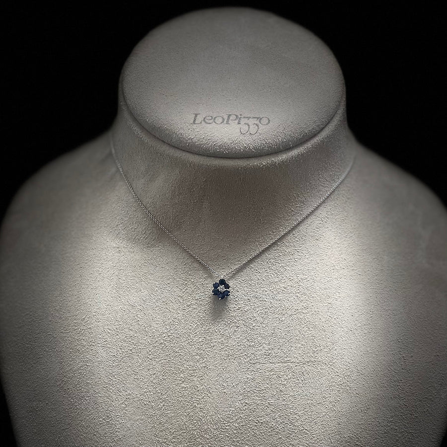 Collana donna Leo Pizzo in oro 18 Kt, diamanti e zaffiri 27176BZ2