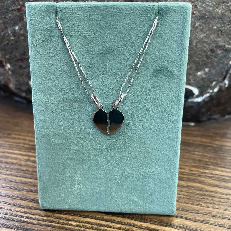 Collana in argento 925 con ciondolo Cuore Spezzato CL11