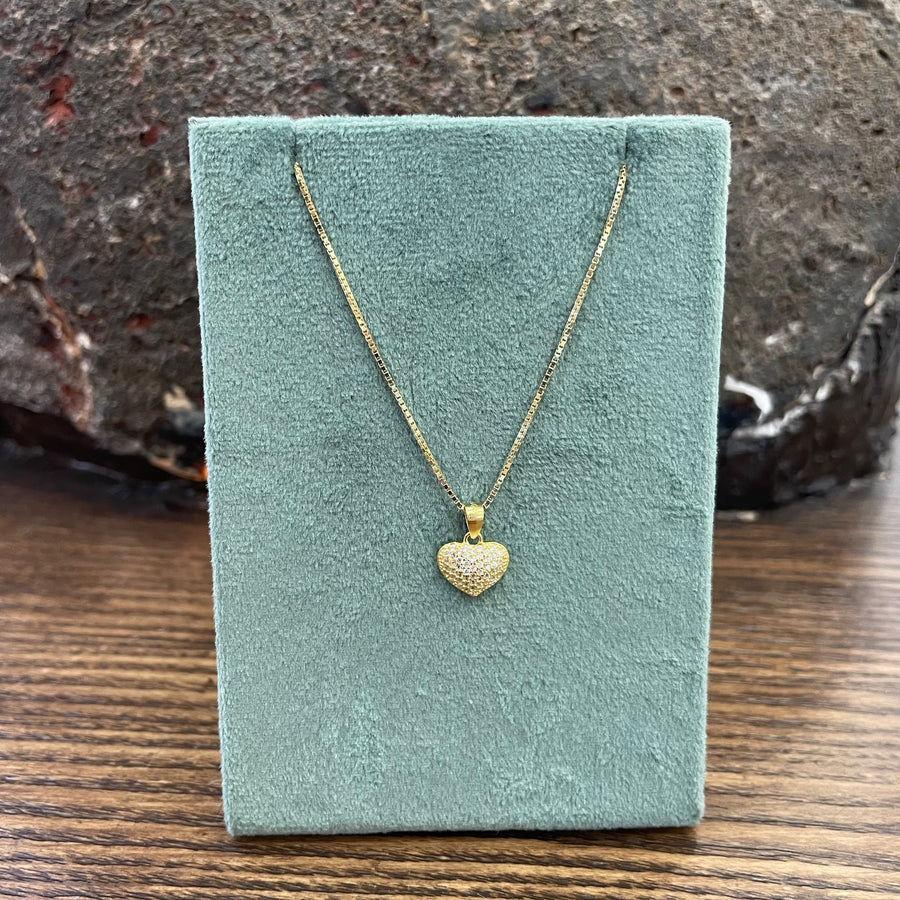 Collana in argento 925 dorato con ciondolo Cuore CL18