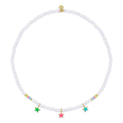 Collana donna Rue des Mille in argento 925 e perle 3 stelle GR-023 3STE PE AU