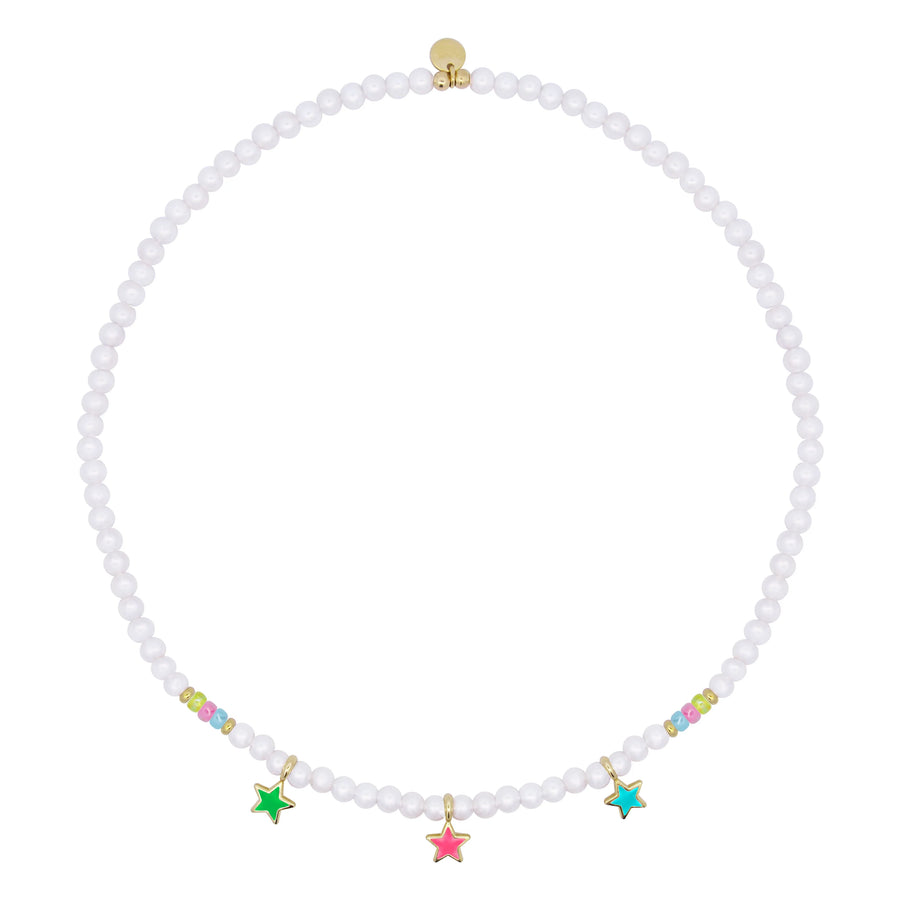 Collana donna Rue des Mille in argento 925 e perle 3 stelle GR-023 3STE PE AU