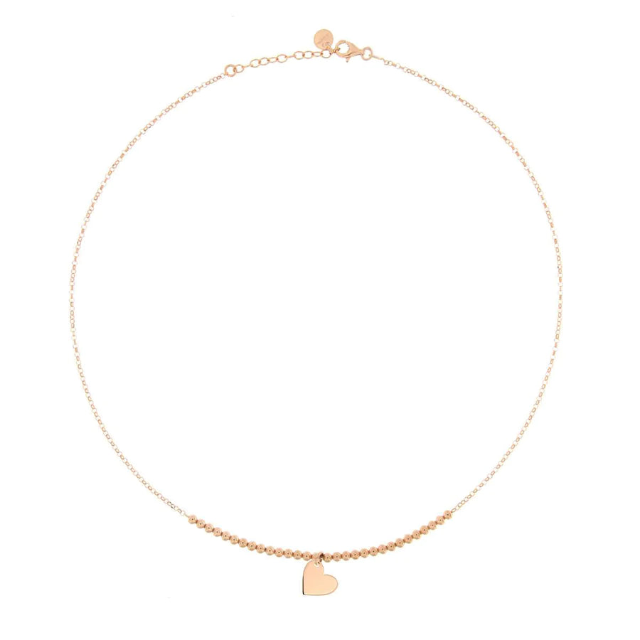 Collana donna Rue des Mille in argento con pallini e 1 soggetto Cuore GR-1SOG PL CUO