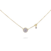 Collana donna Rue des Mille in argento con ciondolo cerchio pavè e mini castone GRZ-018 M1 CER