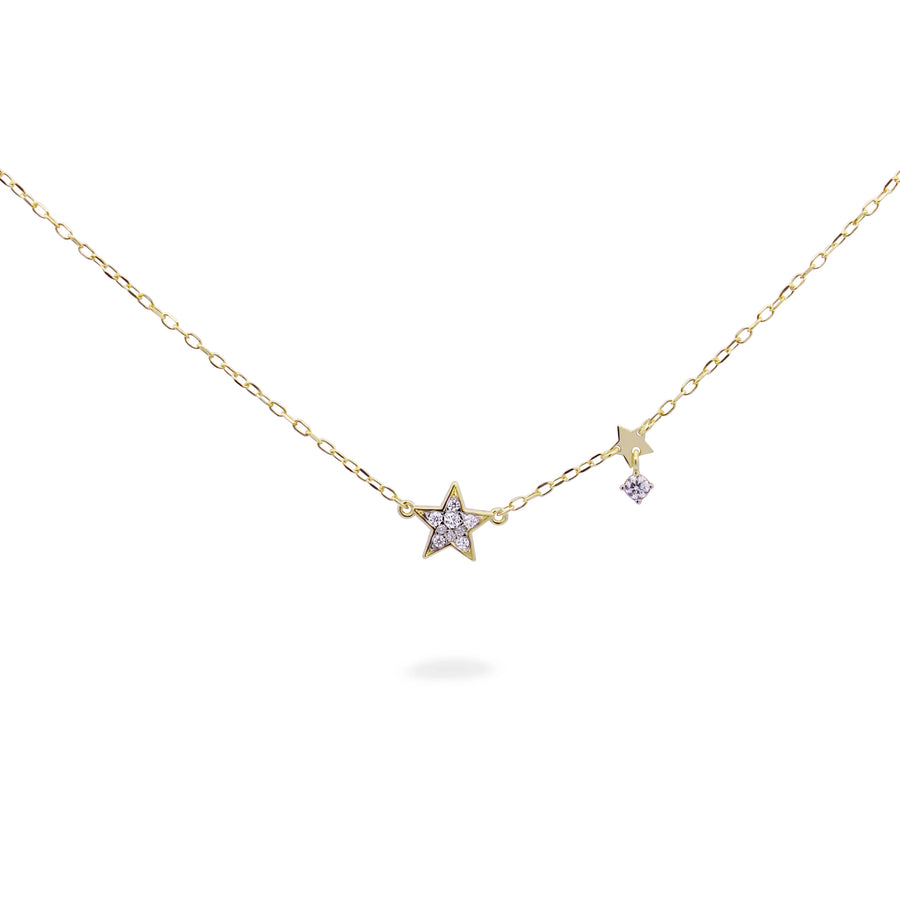 Collana donna Rue des Mille in argento con stella pavè e mini castone GRZ-018 M1 STE AU